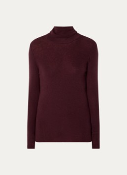 Mos Mosh Dames MMBouch trui van wol met col in de kleur Aubergine