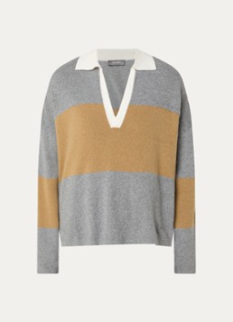 Mos Mosh Dames MMWylie Tani fijngebeide pullover in kasjmierblend in de kleur Camel