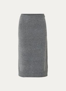 Mos Mosh Dames MMBryndis fijngebreide midi rok van wol in de kleur Grijs