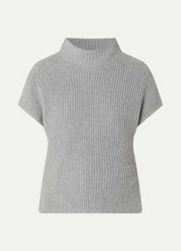 Mos Mosh Dames MMBiola grofgebreide spencer met zijsplitten in de kleur Grijs