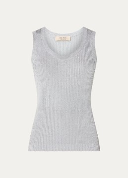 Mos Mosh Dames MMRelena tanktop met lurex in de kleur Zilver