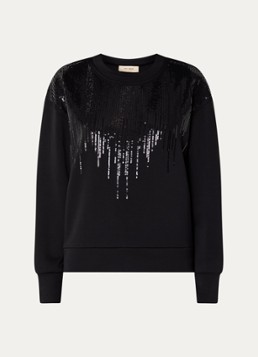 Mos Mosh Dames MMNeve sweater met pailletten in de kleur Zwart