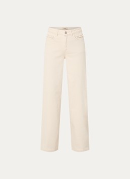 Mos Mosh Dames MMColette high waist straight leg jeans met gekleurde wassing in de kleur Beige