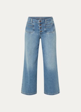 Mos Mosh Dames MMColette high waist wide fit jeans met medium wassing in de kleur Indigo