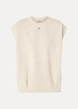 Mos Mosh Dames MMNamara top met logo in de kleur Beige