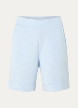 Mos Mosh Dames MMNamara high waist straight fit korte joggingbroek met steekzakken in de kleur Lichtblauw