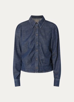 Mos Mosh Dames MMArles Pagato blouse van denim in de kleur Indigo
