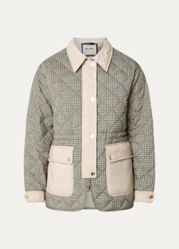 Mos Mosh Dames MMAnna gewatteerd jack met ruitdessin in de kleur Creme