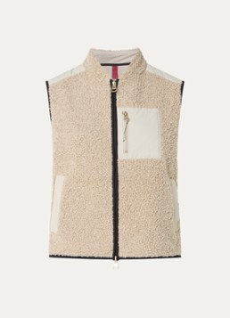 Mos Mosh Dames MMRowe Eli bodywarmer van teddy in de kleur Beige