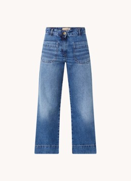 Sessùn Dames Seakey high waist cropped loose fit jeans met medium wassing in de kleur Indigo