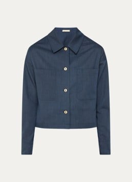 Sessùn Dames Notteri overshirt met opgestikte zakken in de kleur Donkerblauw