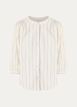 Sessùn Dames View blouse met streepprint in de kleur Vanillegeel