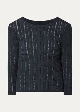 Sessùn Dames Alencar fijngebreide top met cut-out detail in de kleur Petrol