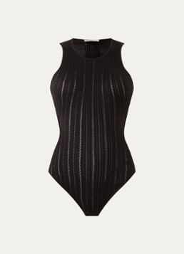 Sessùn Dames Andrade fijngebreide body met rugdecolleté in de kleur Donkerbruin