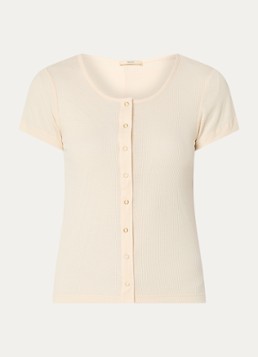 Sessùn Dames Clark fijngebreid vest met ronde hals in de kleur Creme