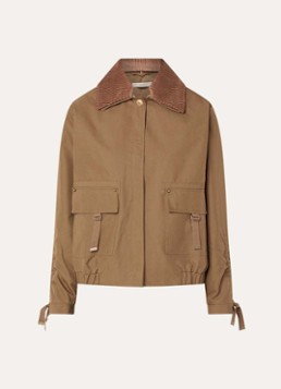 Sessùn Dames Diwork jack met afneembare kraag en klepzakken in de kleur Cognac