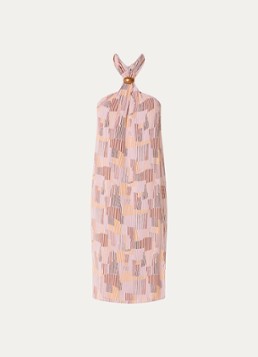 Sessùn Dames Janeira midi jurk met print in de kleur Oudroze