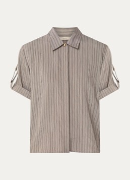 Sessùn Dames Safara blouse met streepprint in de kleur Zand