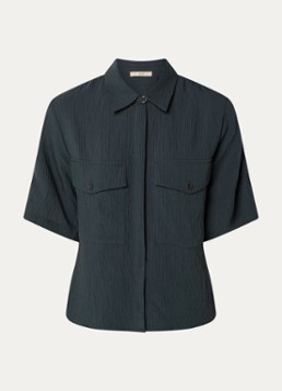 Sessùn Dames Simonin blouse met structuur in de kleur Petrol
