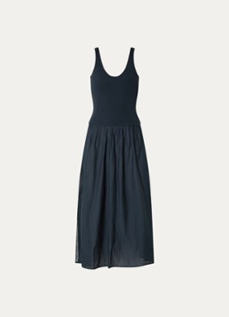 Sessùn Dames Solao midi jurk met V-hals in de kleur Petrol