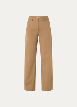 Sessùn Dames Milo high waist loose fit chino met steekzakken in de kleur Lichtbruin