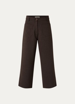 Sessùn Dames Hudkin high waist loose fit pantalon met steekzakken in de kleur Donkerbruin