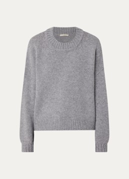 Sessùn Dames Spero fijngebreide cropped trui van wol in de kleur Middengrijs