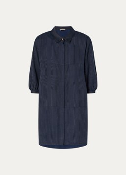 Sessùn Dames Courtney mini blousejurk met streepprint in de kleur Donkerblauw