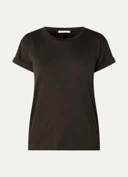 Sessùn Dames Albano T-shirt met ronde hals in de kleur Bronsgroen