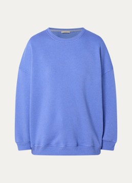 Sessùn Dames Chebbi oversized sweater in linnenblend met gemêleerd dessin in de kleur Blauw
