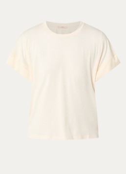 Sessùn Dames Dimentica T-shirt met vlindermouw in de kleur Gebroken wit
