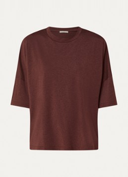 Sessùn Dames Dorel T-shirt met ronde hals in de kleur Camel