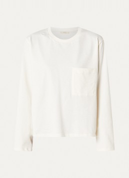Sessùn Dames Severiano long sleeve met borstzak in de kleur Wit