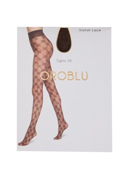Oroblu Dames Stylish panty met bloemenprint in 30 denier in de kleur Bruin, maat: S