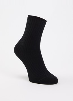 Oroblu Dames Ribgebreide sokken in katoenblend in de kleur Zwart, maat: One Size