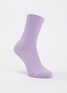 Oroblu Dames Ribgebreide sokken in katoenblend in de kleur Lila, maat: One Size