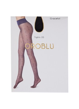 Oroblu Dames Graceful panty met print in 20 denier in de kleur Zwart, maat: S