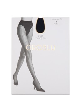 Oroblu Dames Plumetis panty in 30 denier in de kleur Donkerblauw, maat: S