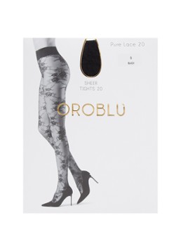 Oroblu Dames Pure Lace panty van kant in 20 denier in de kleur Zwart, maat: S
