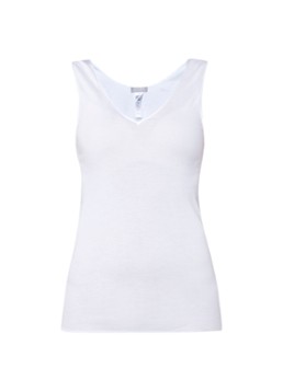 Hanro Dames Naadloos singlet van katoen in de kleur Wit, maat: XS