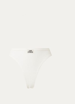 Love Stories Dames Lima string met logo en ribstructuur in de kleur Gebroken wit, maat: XL