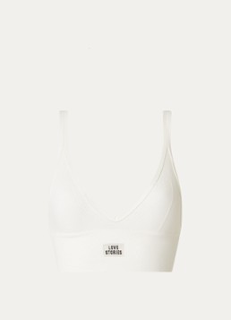 Love Stories Dames Posey ribgebreide bralette met logo in de kleur Gebroken wit, maat: XL