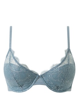 Love Stories Dames Gwyneth voorgevormde beugel bh met overlay van kant in de kleur Staalblauw, maat: C75