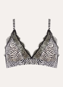 Love Stories Dames Love Lace bralette met zebraprint in de kleur Zwart, maat: A/B70