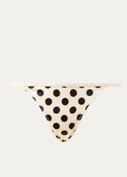 Love Stories Dames Roomservice string van satijn met stippenprint en kant in de kleur Gebroken wit, maat: M