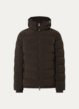 Oscar Jacobson Heren Puffer jack met afneembare capuchon in de kleur Donkerbruin, maat: 46