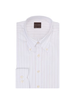 Oscar Jacobson Heren Regular fit overhemd met streepprint in de kleur Wit, maat: 41