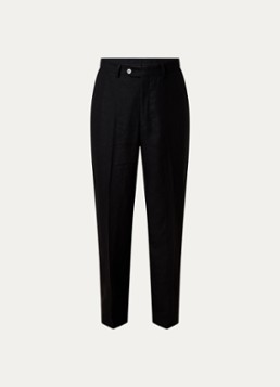 Oscar Jacobson Heren Del S loose fit pantalon van linnen met steekzakken in de kleur Zwart, maat: 52