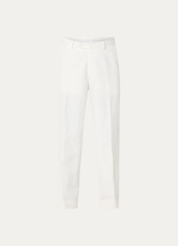 Oscar Jacobson Heren Straight fit pantalon met steekzakken in de kleur Gebroken wit, maat: 52