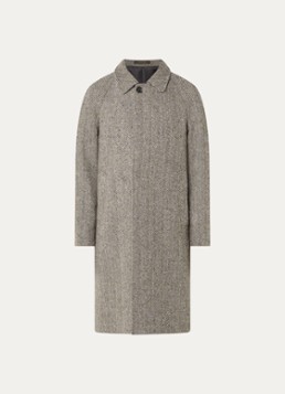 Oscar Jacobson Heren Raglan mantel in wolblend met steekzaken in de kleur Bruin, maat: 50